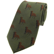 Green Chocolate Lab Country Silk Tie