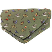 Green Country Birds Silk Twill Country Cravat