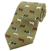 Green Cow Breeds Country Silk Tie
