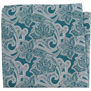 Green Edwardian Paisley Silk Pocket Square