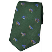 Green Fishing Themed Silk Tie