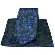 Green Floral Patterned Tie and Handkerchief Gift Box