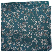 Green Flowers Silk Pocket Square