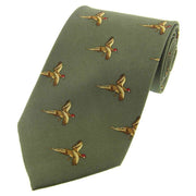 Green Flying Pheasant Country Silk Tie