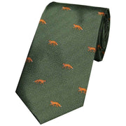 Green Foxes Country Silk Tie