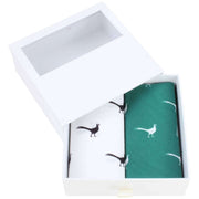Green Novelty Pheasant Handkerchief Set