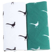 Green Novelty Pheasant Handkerchief Set