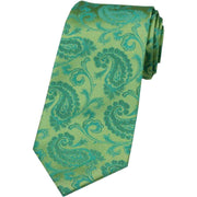 Green Paisley Tonal Silk Tie