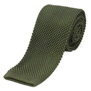 Green Plain Thin Knitted Tie