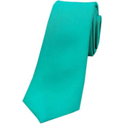 Green Satin Silk Thin Tie