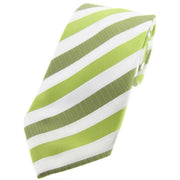 Green Striped Polyester Tie