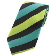 Green Striped Polyester Tie
