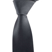 Grey Diagonal Ribbed Tie