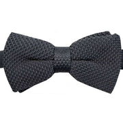 Grey Knitted Polyester Bow Tie