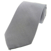 Grey Neat Woven Polyester Morning Tie