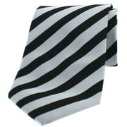 Grey Striped Woven Polyester Tie