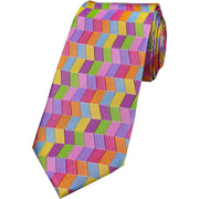 Multi-colour Zig Zag Silk Tie