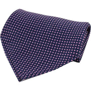 Navy Box Pattern Silk Pocket Square