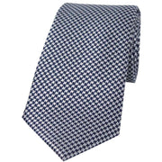 Navy Dogtooth Silk Tie