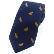 Navy Grouse Woven Country Silk Tie