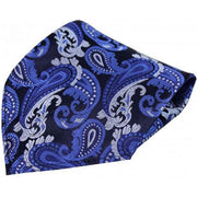 Navy Paisley Silk Handkerchief