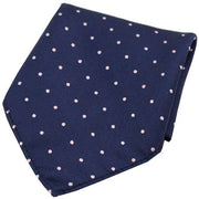 Navy Pin Dot Silk Pocket Square