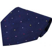 Navy Pin Dots Silk Handkerchief