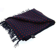 Navy Polka Dot Luxury Fashion Silk Scarf