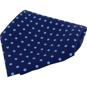 Navy Polka Dot Silk Pocket Square