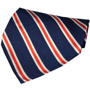 Navy Striped Silk Handkerchief