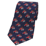 Navy Tractors Country Silk Tie
