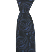 Navy Wedding Rose Silk Tie