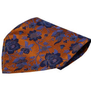 Orange Floral Patterned Silk Handkerchief
