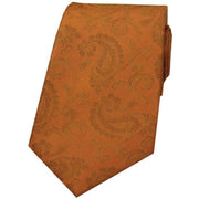 Orange Luxury Paisley Silk Tie
