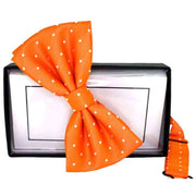 Orange Mini Polka Dot Silk Bow Tie