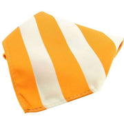 Orange Striped Polyester Pocket Square