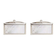 Pearl Mother of Pearl Wide Rectangle Cufflinks