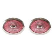 Pink Oval Enamel Cufflinks