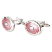 Pink Oval Enamel Cufflinks