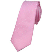 Pink Pin Dot Thin Silk Tie