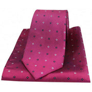 Pink Small Flowers Tie and Pocket Square Set