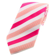 Pink Striped Polyester Tie