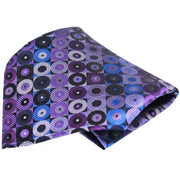 Purple Circle Pattern Silk Pocket Square