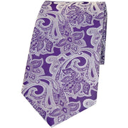 Purple Edwardian Floral Patterned Silk Tie
