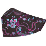 Purple Floral Pattern Silk Pocket Square