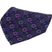 Purple Floral Patterned Silk Pocket Square