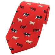 Red Cow Breeds Country Silk Tie