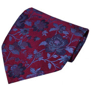 Red Floral Pattern Silk Handkerchief