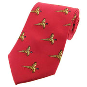 Red Flying Pheasant Country Silk Tie