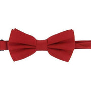 Red Plain Satin Silk Bow Tie